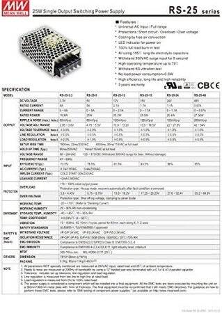 Original Taiwan MEAN WELL RS-25-48 Power Supply - 5