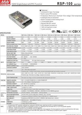 Original Taiwan MEAN WELL RSP-100-24 Power Supply - 2