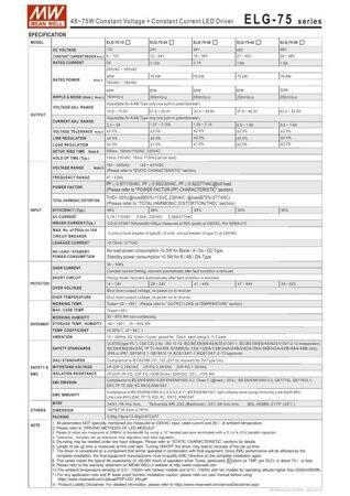 Orijinal Tayvan MEAN WELL ELG-75-12A-3Y Su Geçirmez Güç Kaynağı - 2