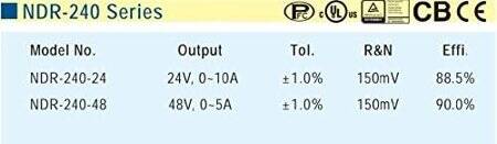 Orijinal Tayvan MEAN WELL NDR-240-24 Raylı Güç Kaynağı - 4