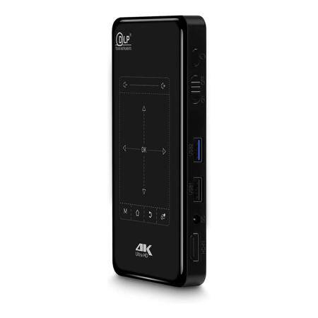 P09 DLP Mini Portable Android Projector 2GB RAM 16GB ROM Home Cinema HDMI Support 4K WiFi Bluetooth Miracast Airplay Mobile Phone EU Plug (Remote Control Without Battery) - 4