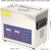 Paslanmaz Çelik Ultrasonik Temizleme Makinesi PS-20A 3.2L 40KHz 120W EU Fişli 220V - 3