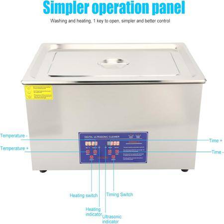 Paslanmaz Çelik Ultrasonik Temizleme Makinesi PS-80A 22L 40KHz 480W US Fişli 110V - 2