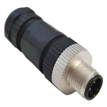 PB-M12A-05P-MM-SL7001-00 CONN. PLUG M12 5PIN MALE SCREW PANEL MOUNT V/T - 1