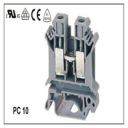 PC10-01P-11-00AH DIN RAIL T.B.10mm² SCREW GRAY - 1