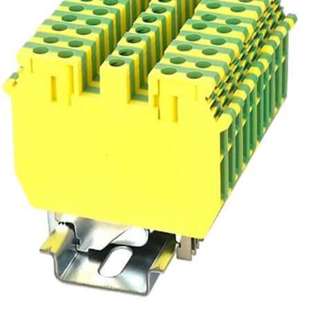 PCDK4-PE-01P-1Y-00AH DIN RAIL T.B.4mm² SCREW GREEN-YELLOW 2IN2OUT - 1