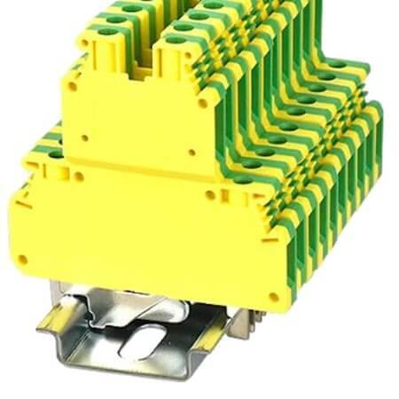 PCKK4-PE-01P-1Y-00AH DIN RAIL T.B.4mm² SCREW GREEN-YELLOW 2IN2OUT - 1