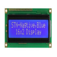 PCM1602K-NS(W)-BBW-C-01 LCD CHARACTER 16X2 STN NEGATIVE BLUE 5V - 1