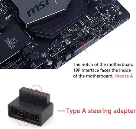 PH19A USB 3.0 19P20P Adaptör Siyah - 4