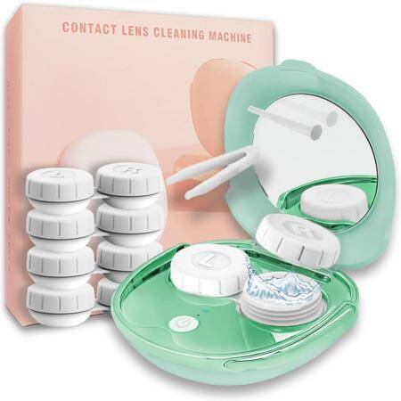 Pink Portable Ultrasonic Contact Lens Cleaner (With Battery) - 1