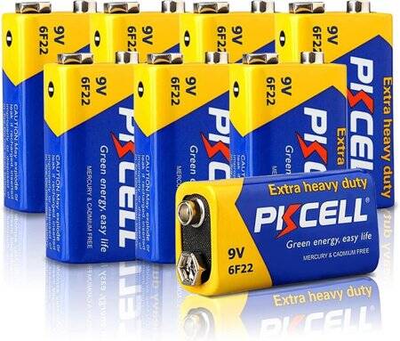 PKCELL 6F22 9V yüksek kaliteli kare karbon-çinko Pil - 1