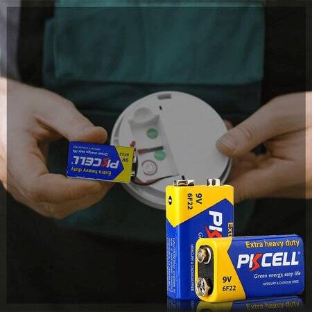 PKCELL 6F22 9V yüksek kaliteli kare karbon-çinko Pil - 5