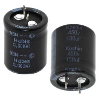 PKPH-450V151MN350 CAP.EL.150uF 450V 25x35 10MM 105C SNAP IN KOSHIN - 1