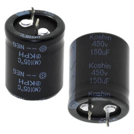 PKPH-450V151MN350 CAP.EL.150uF 450V 25x35 10MM 105C SNAP IN KOSHIN - 1