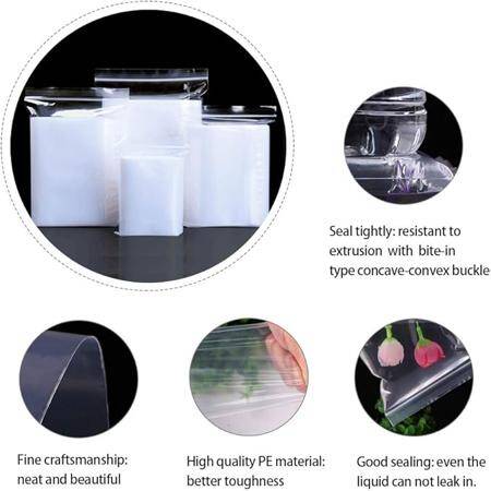 Plastic Bags 8x12cm Jewelry Ziplock Zip Zipped Lock Reclosable Poly Clear Packaging Bags (100pcs/bag) - 2