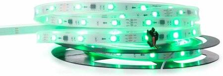 Plastik Kapaklı 12V WS2811 RGB5050 Siyah SMD LED Şerit 96 LED/Metre Esnek 5 Metrelik Makara IP67 - 2
