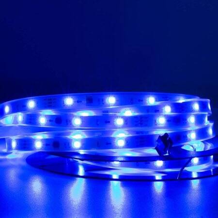 Plastik Kapaklı 12V WS2811 RGB5050 Siyah SMD LED Şerit 96 LED/Metre Esnek 5 Metrelik Makara IP67 - 3