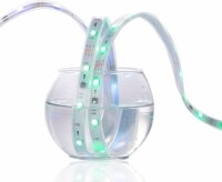 Plastik Kapaklı 12V WS2811 RGB5050 Siyah SMD LED Şerit 96 LED/Metre Esnek 5 Metrelik Makara IP67 - 5