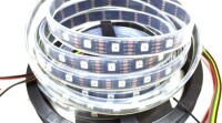 Plastik Kapaklı 5V SK9822 APA102C RGB5050 Siyah SMD LED Şerit 60 LED/Metre Esnek 5 Metrelik Makara IP67 - 1