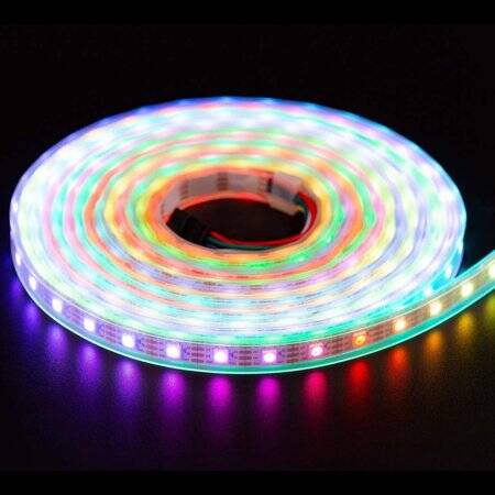 Plastik Kapaklı 5V WS2813B RGB5050 Beyaz SMD LED Şerit 60 LED/Metre Esnek 5 Metrelik Makara IP67 - 2