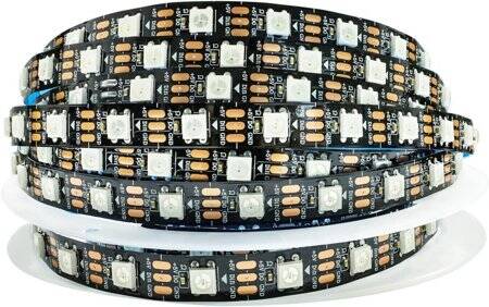 Plastik Kapaklı 5V WS2813B RGB5050 Siyah SMD LED Şerit 30 LED/Metre Esnek 5 Metrelik Makara IP67 - 1