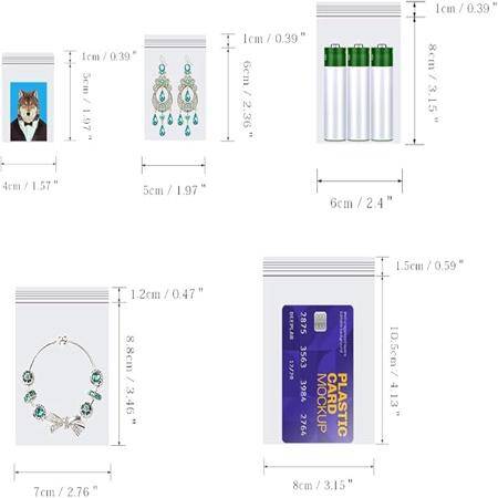 Plastik Torbalar 10x15cm Kilitli Şeffaf Ambalaj Poşeti (100 Adetlik Paket) - 1