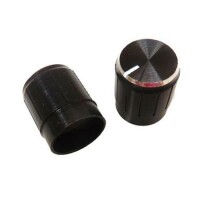 Potansiyometre Başlığı Alüminyum İç Çap 6mm Dış 15mmx17mm Siyah - 1
