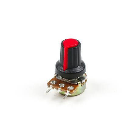 Potentiometer Knob Rotary Switch Cap Inner 6mm External 15mmx17mm Red Color - 1
