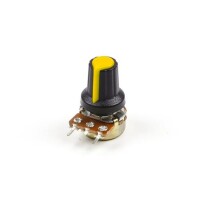 Potentiometer Knob Rotary Switch Cap Inner 6mm External 15mmx17mm Yellow Color - 1