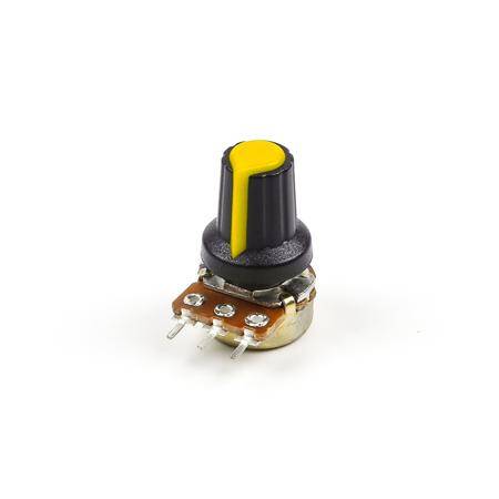 Potentiometer Knob Rotary Switch Cap Inner 6mm External 15mmx17mm Yellow Color - 1