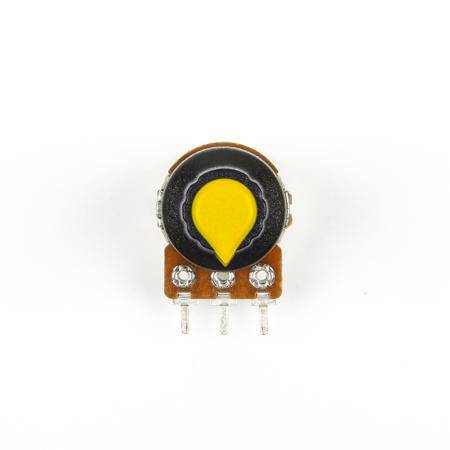 Potentiometer Knob Rotary Switch Cap Inner 6mm External 15mmx17mm Yellow Color - 2