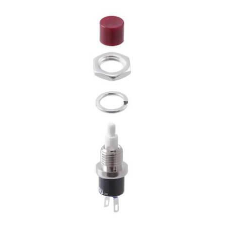 PS1024ALRED SWITCH PUSH SPST-NO 3A 125V - 1