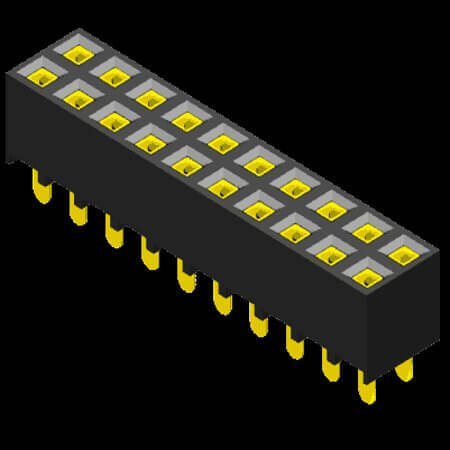 PS1S68-209GB-L FEMALE HEADER 18PIN(2x9) 2.54mm THT V/T TRAY - 1