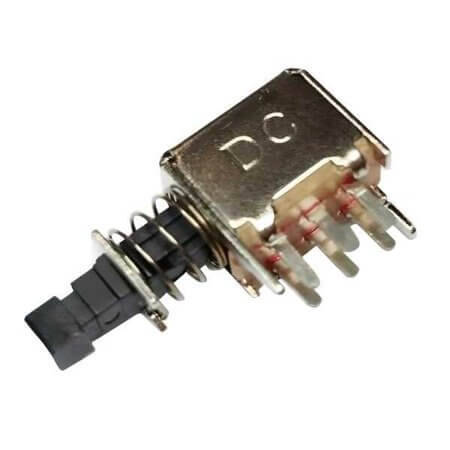 PS-22F03 SWITCH PUSH 7.7x25MM 2P2T NON-LOCK HOR.190gf W.MET - 1