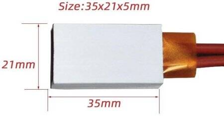PTC Isıtıcı Plaka 12V 70 Derece 35x21x5mm - 3