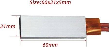PTC Isıtıcı Plaka 24V 200 Derece 60x21x5mm - 3