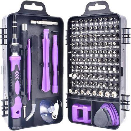 Purple 115 in 1 Multi-Purpose Screwdriver Set - Plastic Box - 1