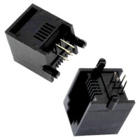 R-5564 CONNECTOR JACK TELEPHONE SOCKET 6P4C 90C BLACK - 1