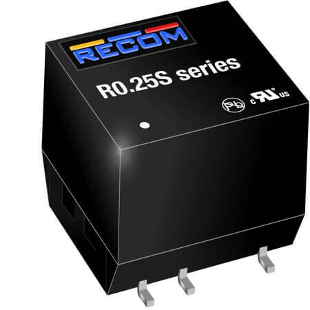 R0.25S-1224/P-R DC/DC CONV 0.25W 12VDC 24VDC 10.4mA SMD5P - 1