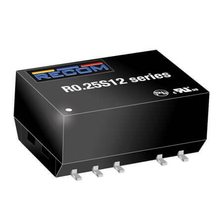 R0.25S12-3.309/H DC/DC CONV 0.25W 3.3VDC 9VDC 28mA SMD12P - 1