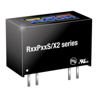 R12P09S/P/X2 DC/DC CONV 1W 12VDC 9VDC 111mA SIP7 - 1