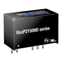 R24P21509D/P DC/DC CONV 1W 24VDC +15/-9VDC 66mA/-111mA SIP7 - 1
