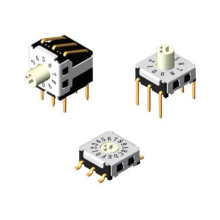 R7V3-16RA-V-B SWITCH ROTARY 25mA 24VDC 3x3 16 Pos. THT R/A - 1