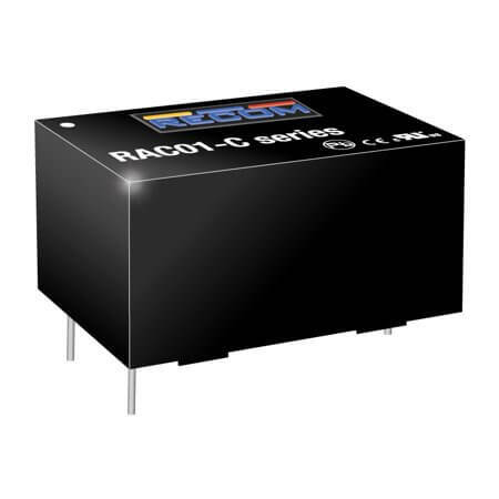 RAC01-05SC AC/DC CONV 1W 80-264VAC 5VDC 200mA - 1
