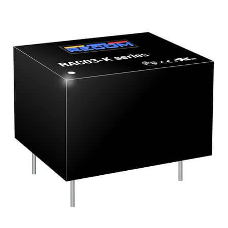 RAC03-3.3SK AC/DC CONV 3W 85-264VAC 3.3VDC 900mA Standard - 1