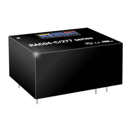 RAC04-0512DC/277-E AC/DC CONV 4W 80-305VAC 5/12VDC 720mA/33mA - 1
