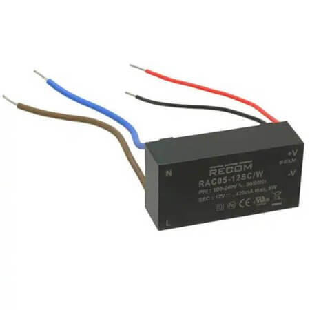 RAC05-05DC/W AC/DC CONV 5W 80-264VAC +/-5VDC +/-500mA - 1