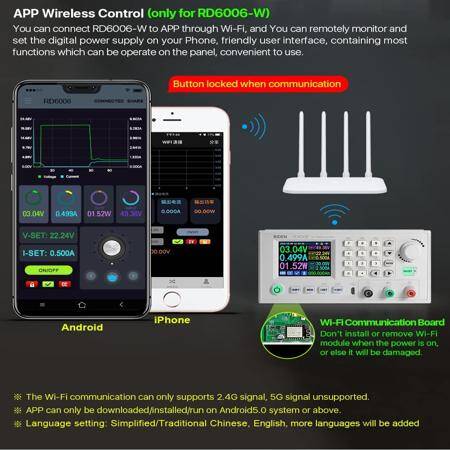 RD RD6006-W USB WiFi DC-DC Voltage Current Step-Down Power Supply Module Buck Adjustable Converter Multimeter 60V 6A With Wifi - 5