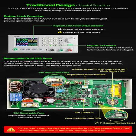 RD RD6006-W USB WiFi DC-DC Voltage Current Step-Down Power Supply Module Buck Adjustable Converter Multimeter 60V 6A With Wifi - 7