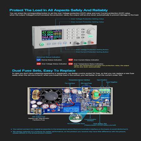RD RD6012 USB WiFi DC To DC Voltage Step Down Power Supply Module Buck Converter Voltmeter Multimeter 60V 12A Without Wifi - 6